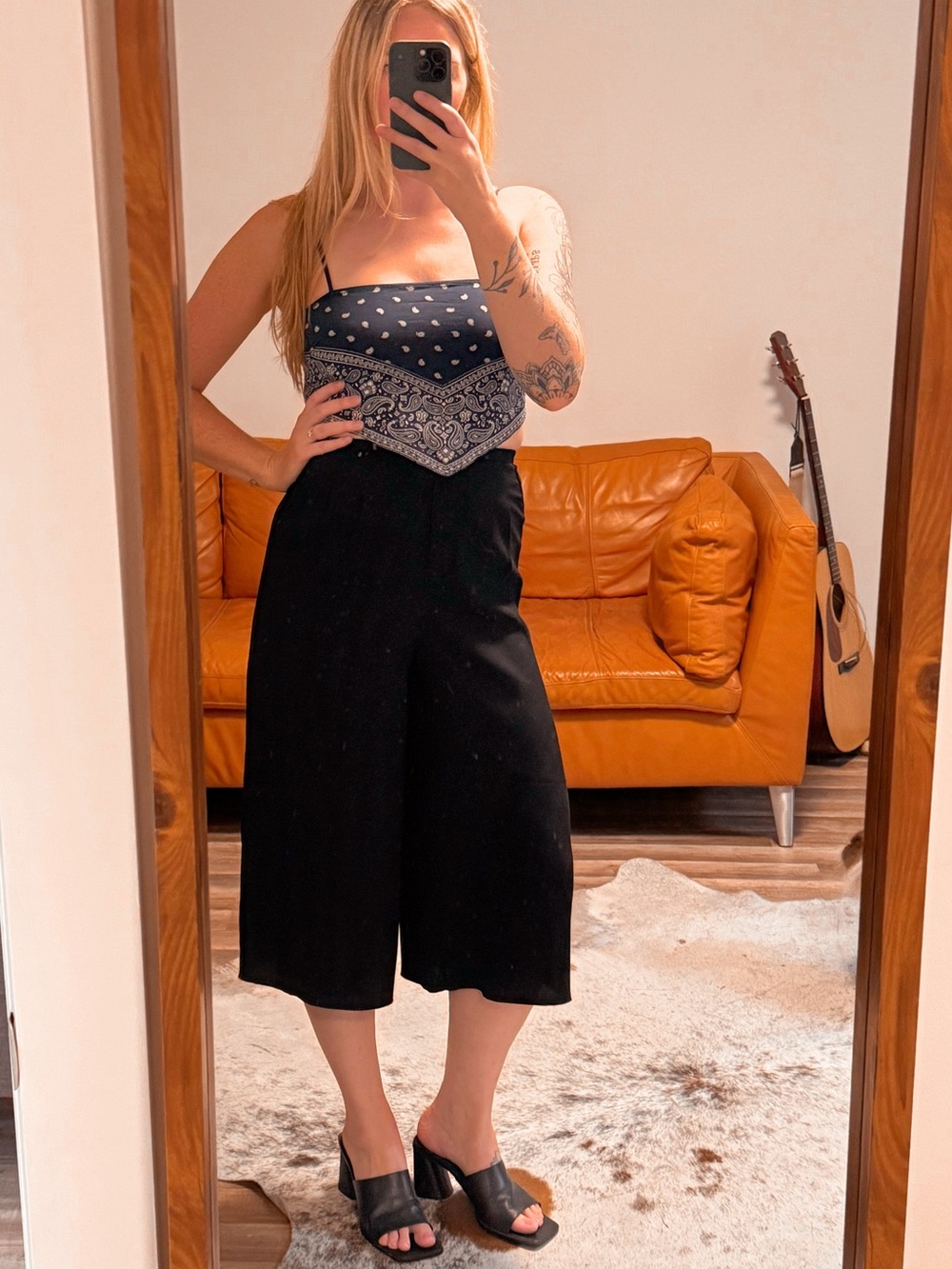 Vintage Garage Bandana Print Crop Top
